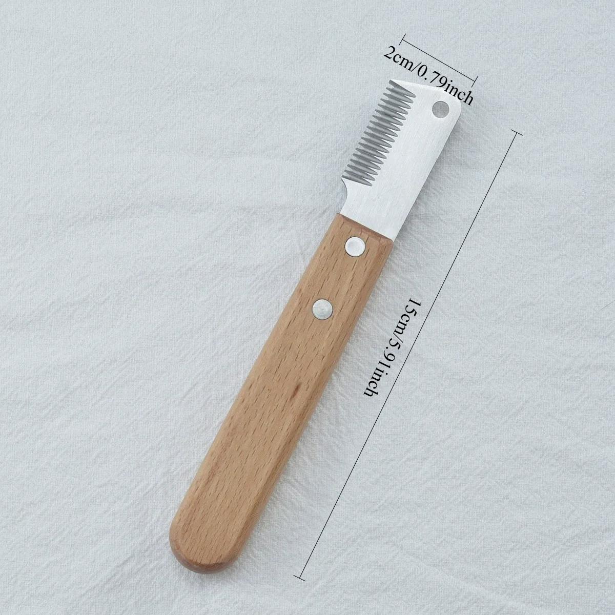 

1pc Grooming Dog Comb Stainless Steel Wooden Handle Stripping Knife Pet Hair Remover Pluck Excess Accessories