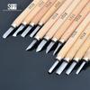 Superior Craftsman Carving Knife Set: Curved, Flat, Round, Triangular, Needle Knives for Handmade Rubber Stamp Crafting
