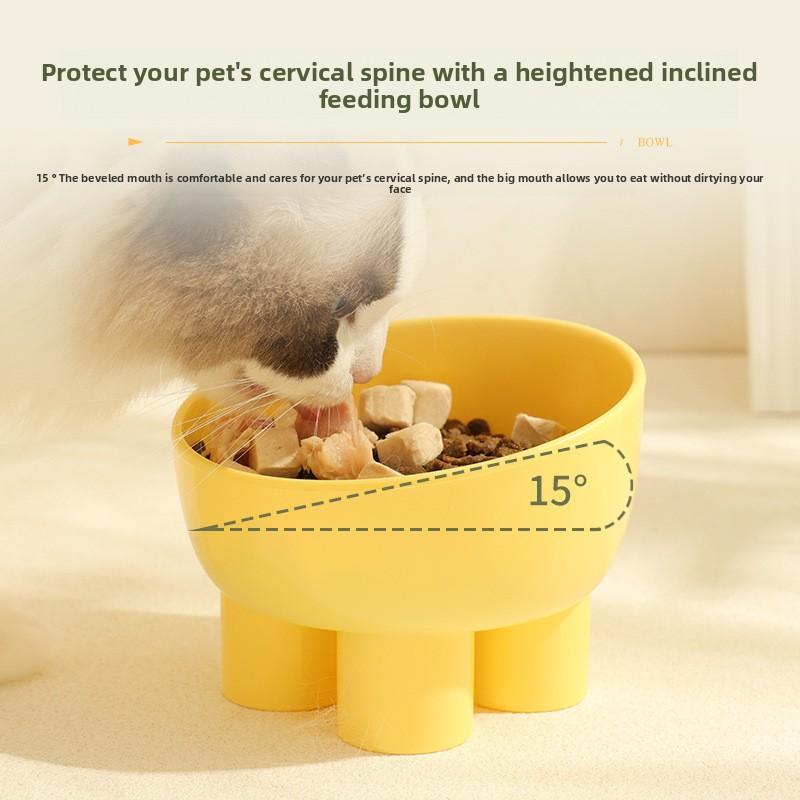 New Macaron-colored Elephant Leg Neck Guard Bowl Cat Food Bowl Cat Bowl Anti-knock Pet Bowl Food Utensils