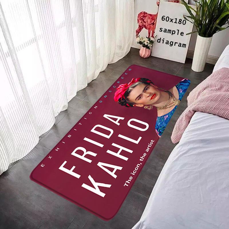 Doormat Flannel Floor Mat Indoor Foot Rug F-Frida K-Kahlo Bedside Mats Kitchen Corridor Absorbent Carpet Ideal for Balcony Decor