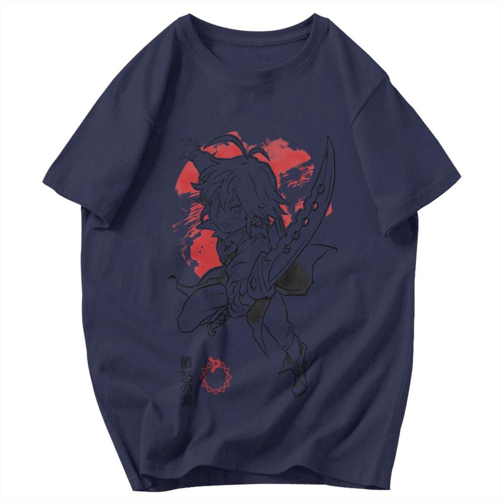Men T Shirt Seven Deadly Sins Escanor Anime Cotton Y2K Graphic Anime Unisex Tops T Shirts