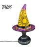 Talos Stained Glass Witch Hat Lamp, Table Lamp with Inline Switch, USB Powered Style Halloween for Bedroom Bookshelf Desk, Witches Gothic Decor Gift