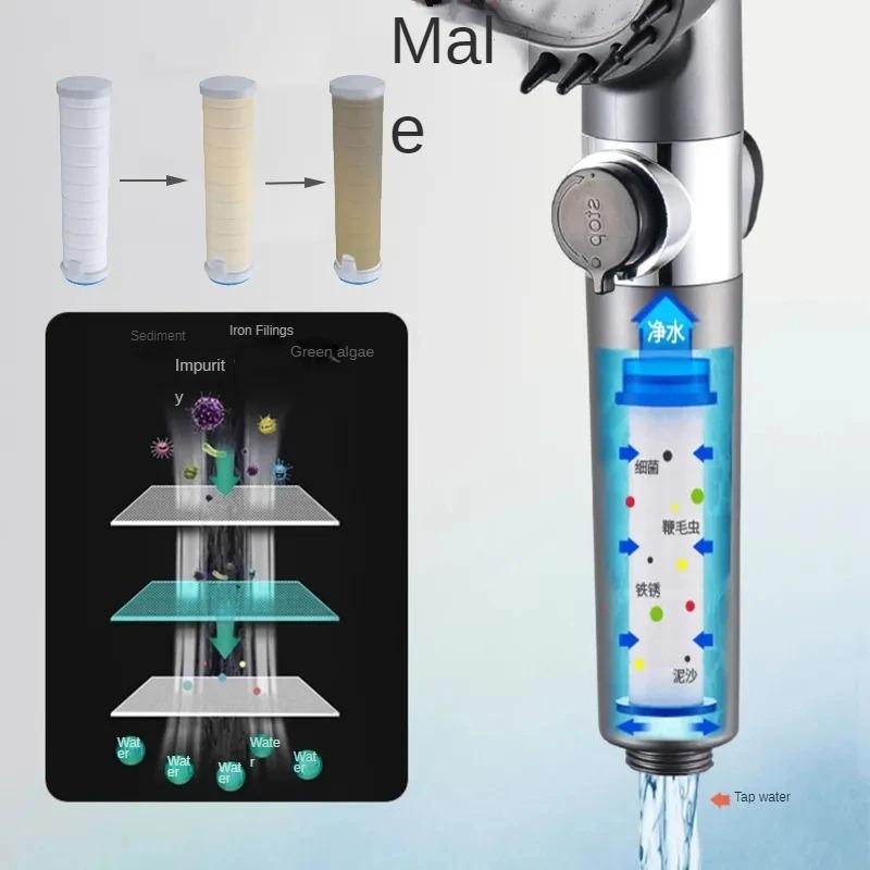 3 Modes Shower Head High Pressure Showerhead Portable Filter Rainfall Faucet Tap Bathroom Bathroom Innovative Accessories
