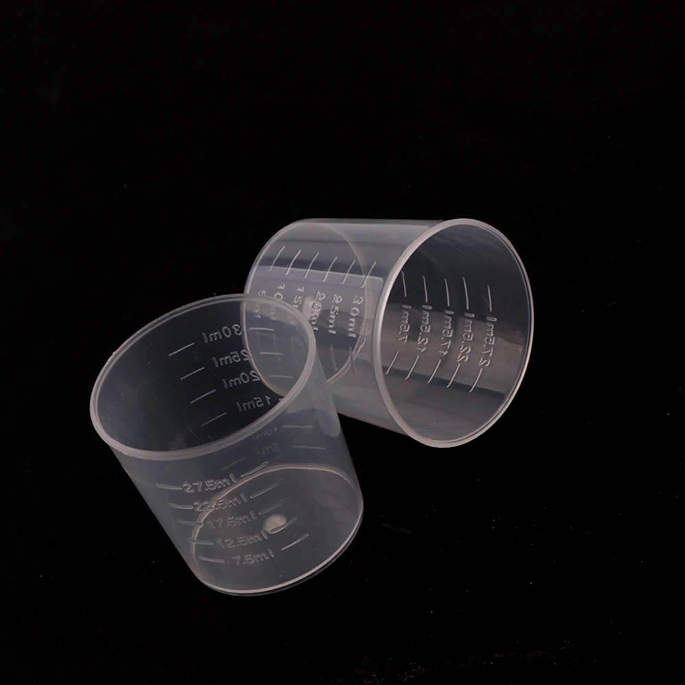 10pc 20ml 30ml Clear Plastic Liquid Measuring Cups Graduaeted Laboratory Test Cylinder With Scales For Resin Silicone Mold Tool