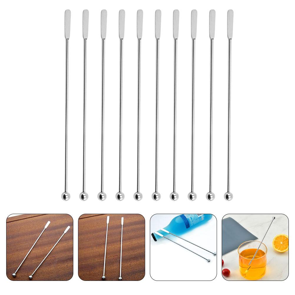 Coffee Mixing Stick Beverage Stirrers Ice Drink Stirrers Coffee Mixing Spoons Metal Mixing Stick Party Drink Swizzle Stick