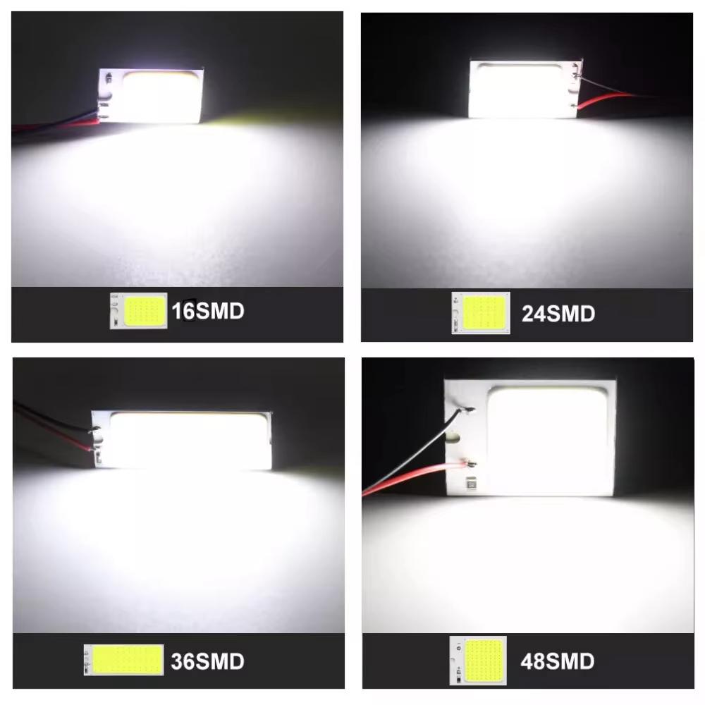 COB Panel Light With Resistance 16/24/36/48LEDs Decorative Automotive Lights Lamps White Roof Cool Blue Cars Ice Car 12V For Kit