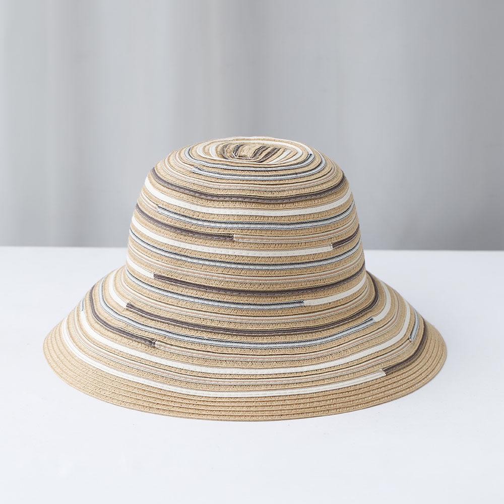 Hat Women's Summer Foldable Sun Hat Rainbow Striped Cloth Hat Sun Protection Beach Hat Vacation Idyllic Bucket Hat