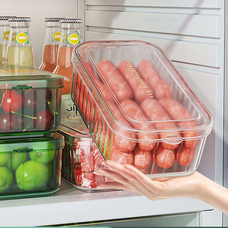 Refrigerator Fresh-keeping Box Kitchen Ingredient Storage Box Compartment Onion, Ginger, Garlic Grain Box Snack Fruit Sealed Box