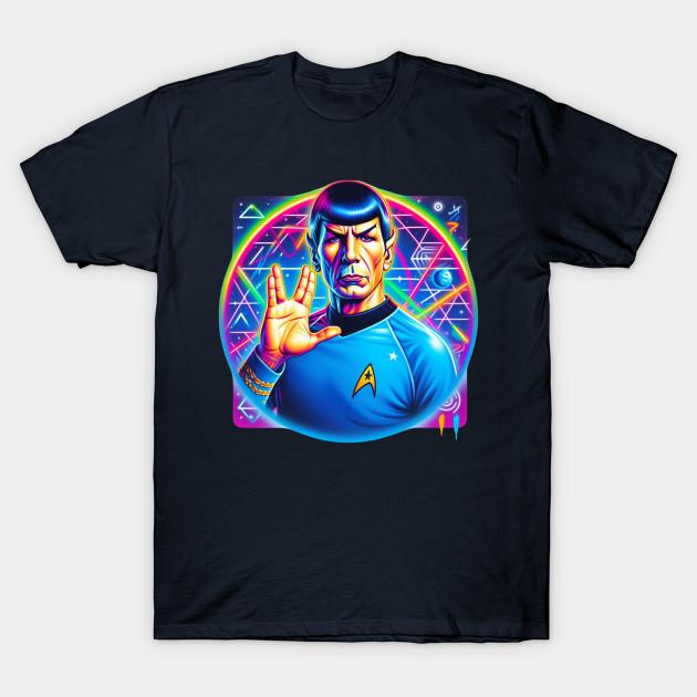 

Men Black Print T-shirt Mr. Spock In The 80 S No-Cut Transfer Paper Print Cotton Tshirt 2XL Темно-синій