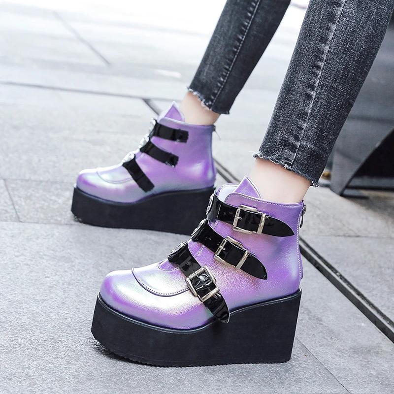 European American Street Fashion Women's Shoes 2024 New Ankle Boots Casual Slope Heel Thick Sole Design Versatile Women's Shoes