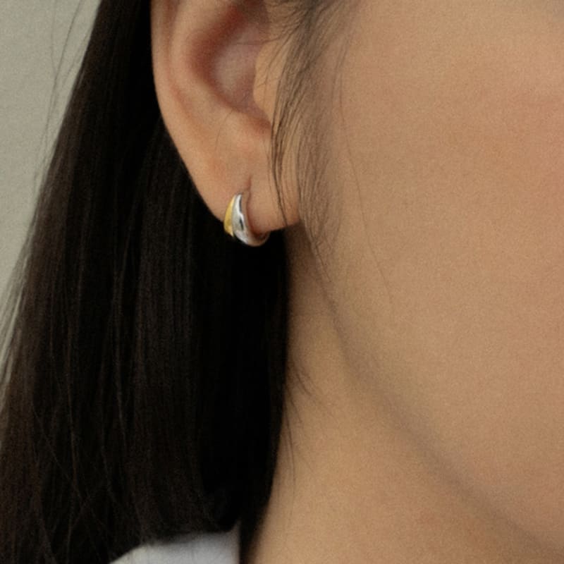 NORMALLEE [White Gold] Mix Petal earrings