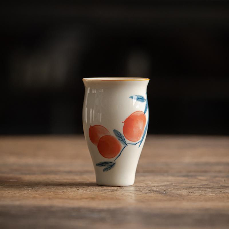Traditional Chinese Tea Cup Ceramic Hand Painted Zen Style Kung Fu Tea Set Asian Home Decor