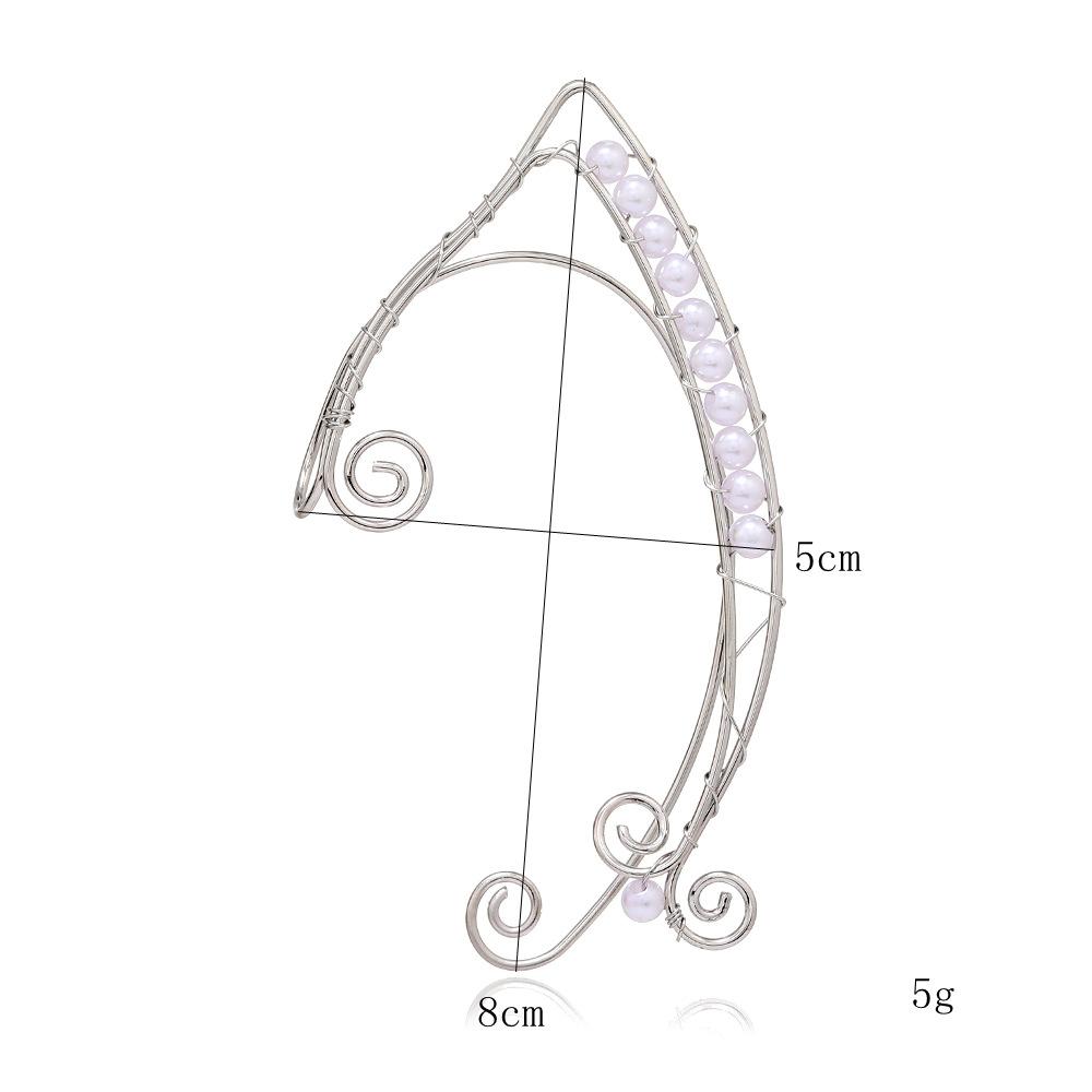 Bellissimo Elegante Ear Cuff da Elfo Fatato Vintage Foglia Fiore Filo di Alluminio Intrecciato Senza Foro Clip-On Orecchini Gioielli Cosplay da Donna
