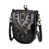 Punk Gothic Skull Carry Purse for Women Handbag Single Shoulder Waist Bag Cell Phone Wallet Steampunk Retro Women's Travel Purse Motorcycle Bag