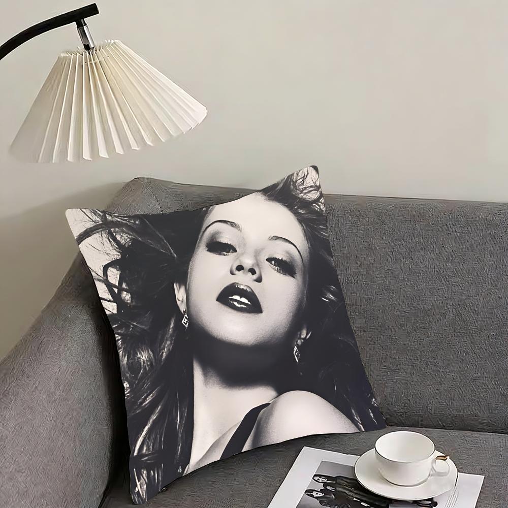 M-Michelle T-Trachtenberg Kuddfodral Vändbart Plyschkuddfodral – För bil, soffa, sovrum, perfekt som present.