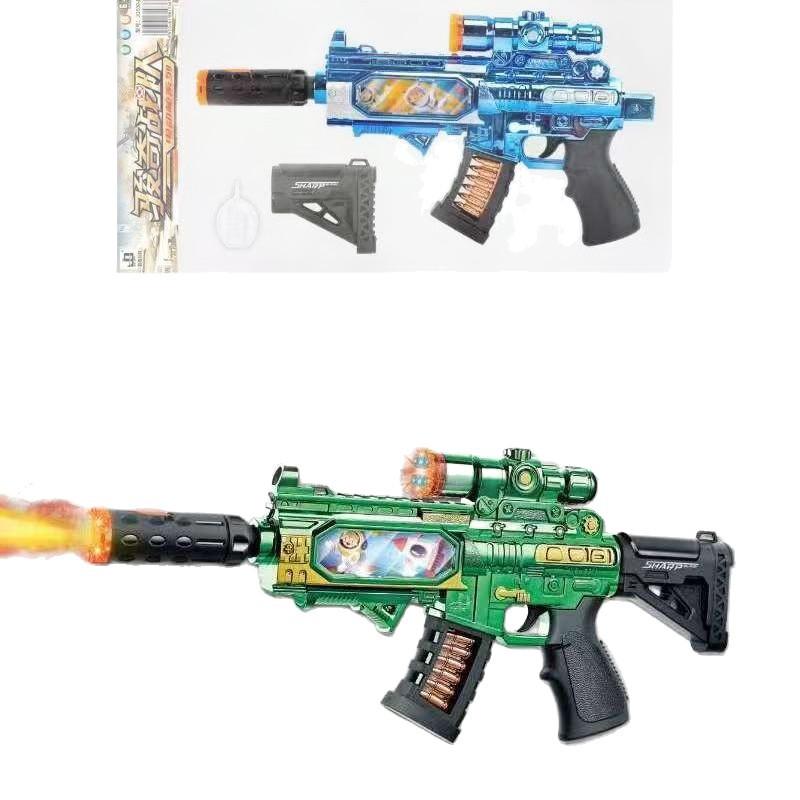 Realistic Electric Toy Gun Mist Spray Vibration Blaster with LED Light Sound Music Effects Role Play Toy Birthday Gift for Teens