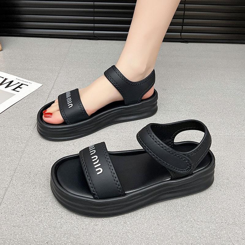 Nieuwe sportsandalen dames zomer plateau met rok klittenband casual dames strandsandalen