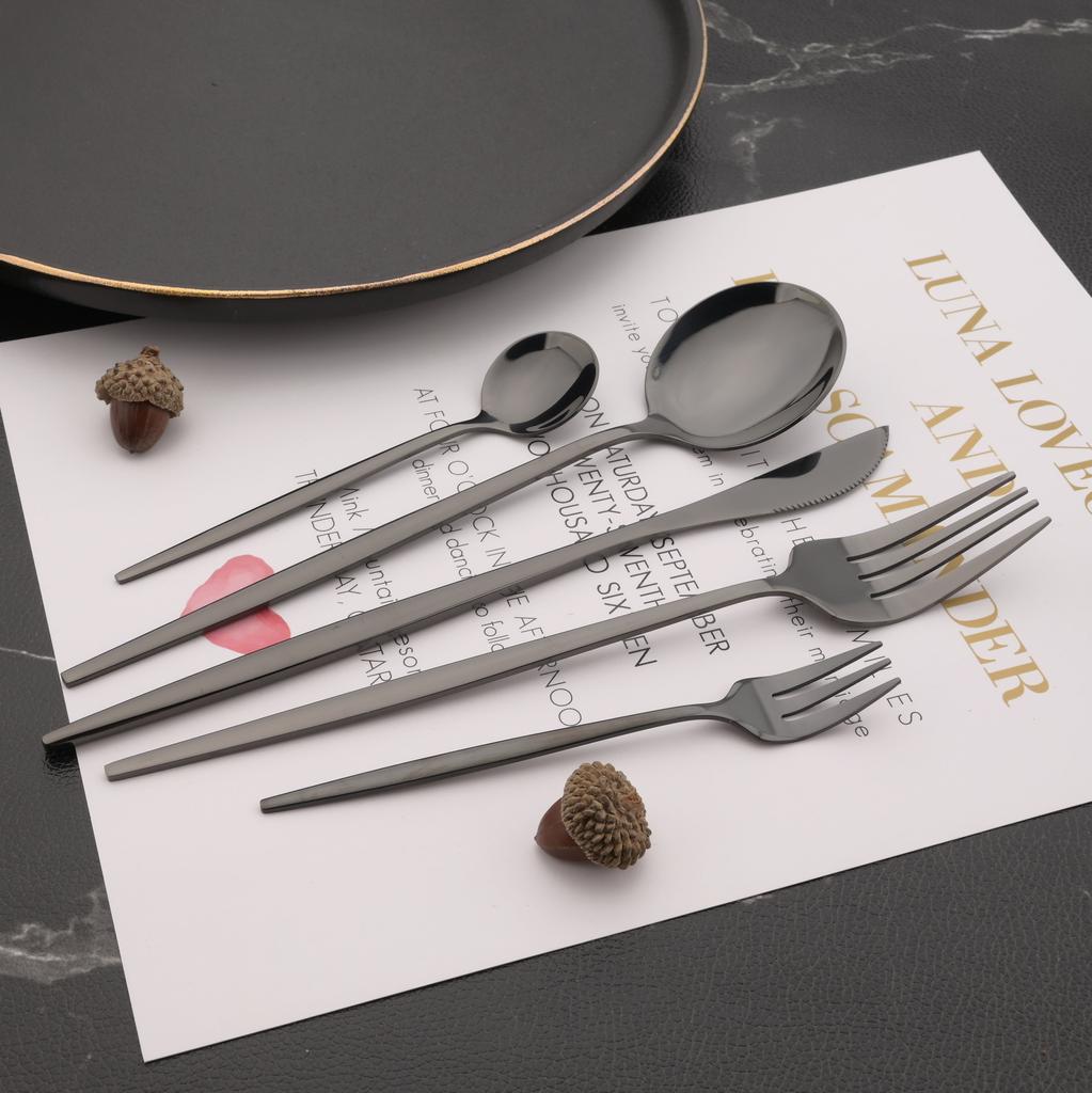 Sada příborů 30 ks Sada příborů pro 6 duhových barev Sada příborů z nerezové oceli Nůž Vidlička Lžíce Sada nádobí Sada rodinného nádobí