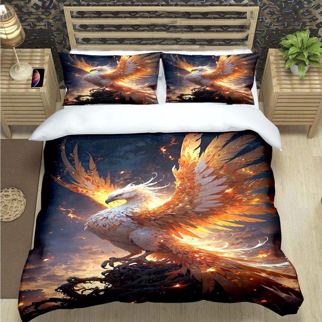 3D Popular Mythical Beast Phoenix Print Bedding Sets Bed Supplies Set  Comforter Set  Teens Girls Cartoon Twin Single Kid Gift