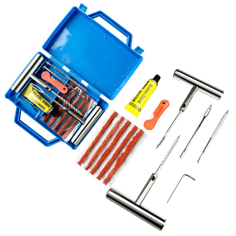 Car Tire Repair Kit With Box Tire Puncture Emergency Repair Tools Car Motorcycle Bicycle Tyre Repairing Tool Set Easy To Use