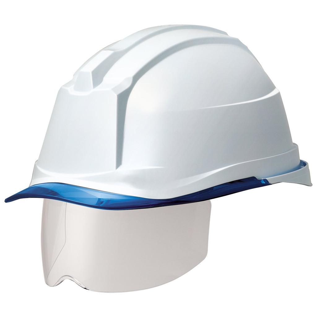 Midori Anzen Work PC Rain SC19PCLS RA3 with KP Helmet, Shield, Guard, ( Liner), White/Blue