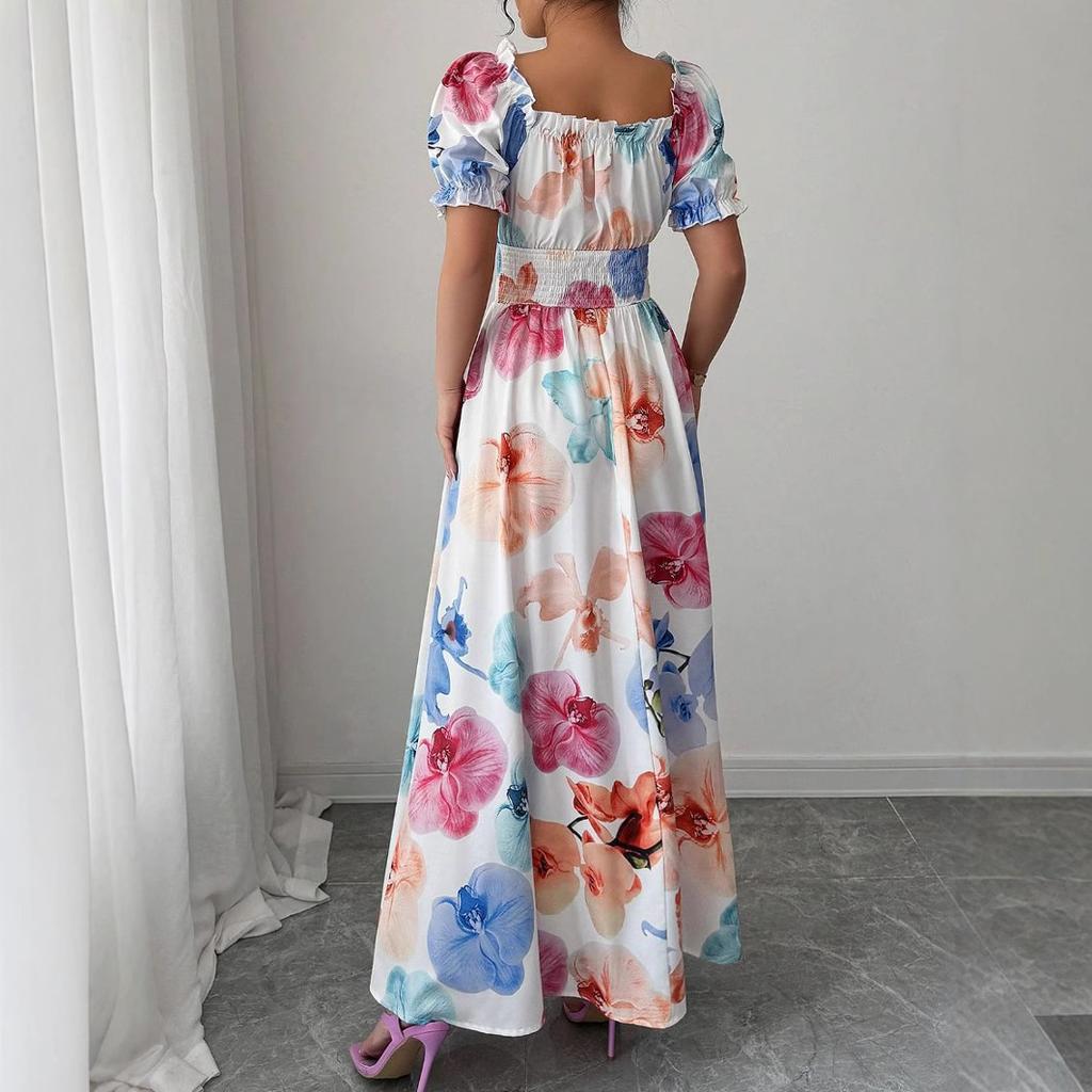 European and American Summer Women's Clothing New Printed Long Dress Dress