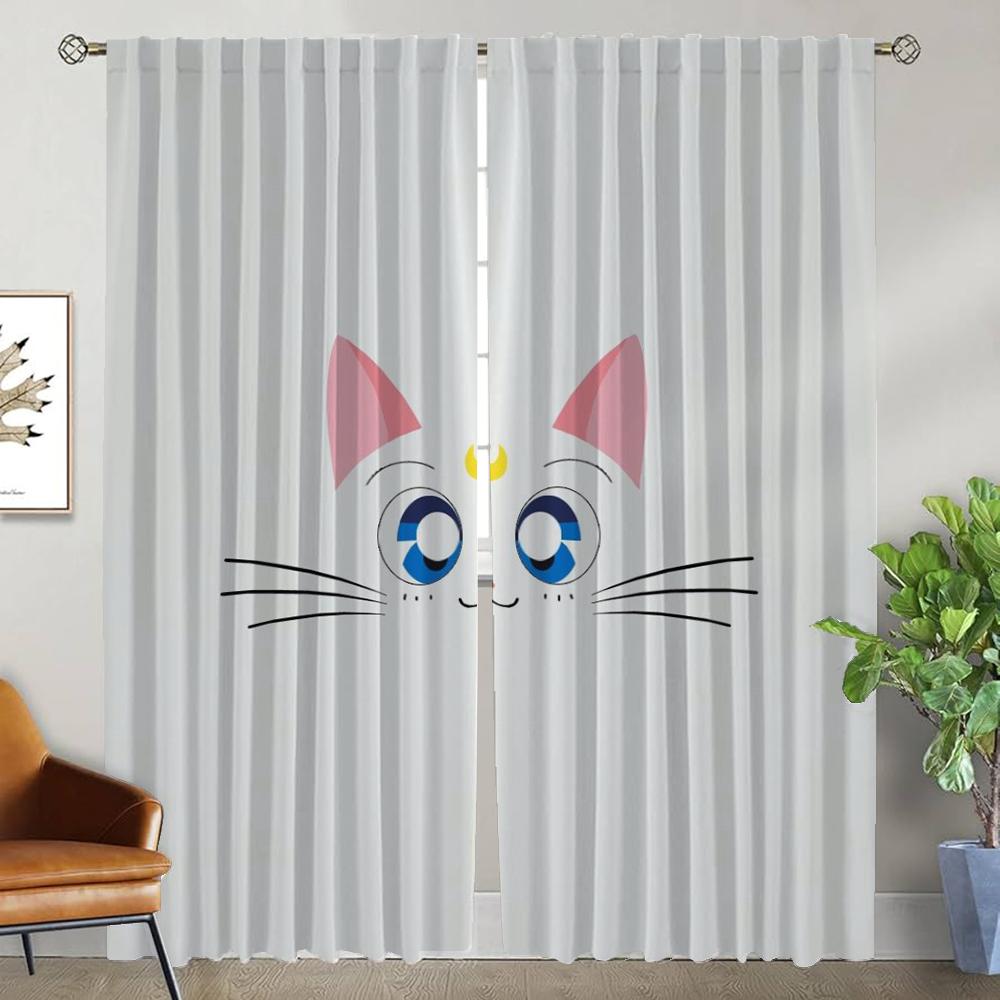 

Плотные шторы для комнаты 2 панели Sailor-Moons Halloween Decoration Разделительные жалюзи Шторы для детской комнаты Домашний интерьер Шторы W50xH70cmx2pcs-CL