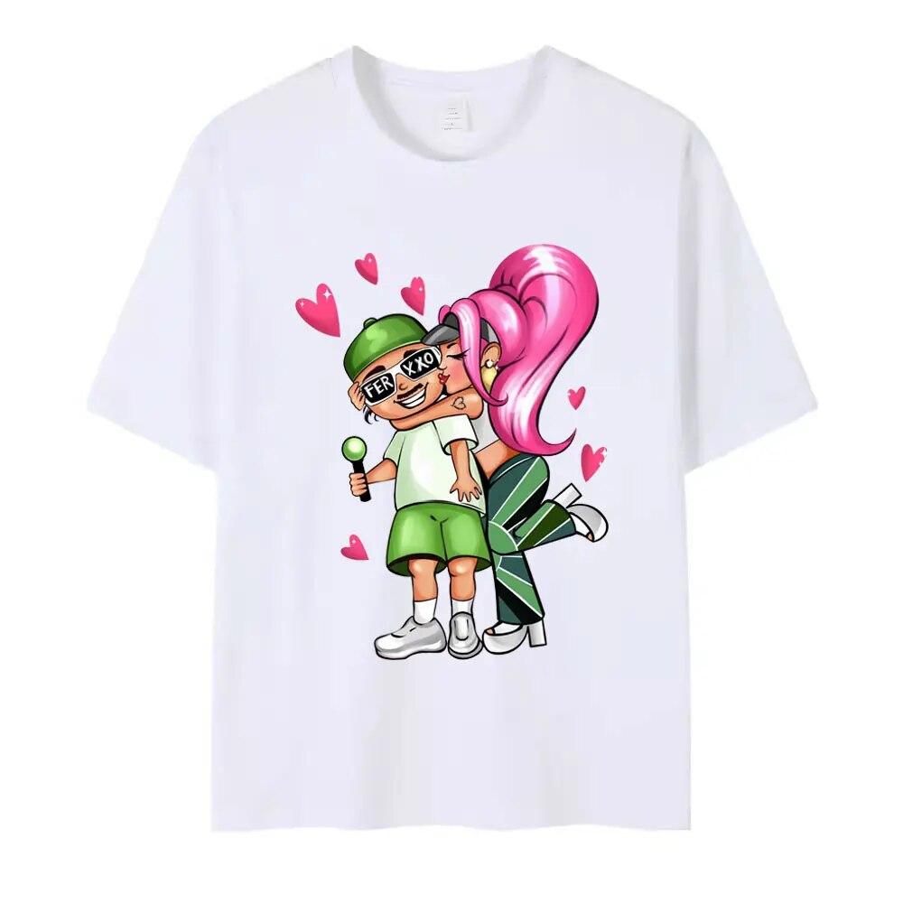 2023 Feid Ferxxo Tour Potisk Trička Unisex Dámská Letní Módní Estetická Trička Street Hip Hop Oversized Tričko s Krátkým Rukávem