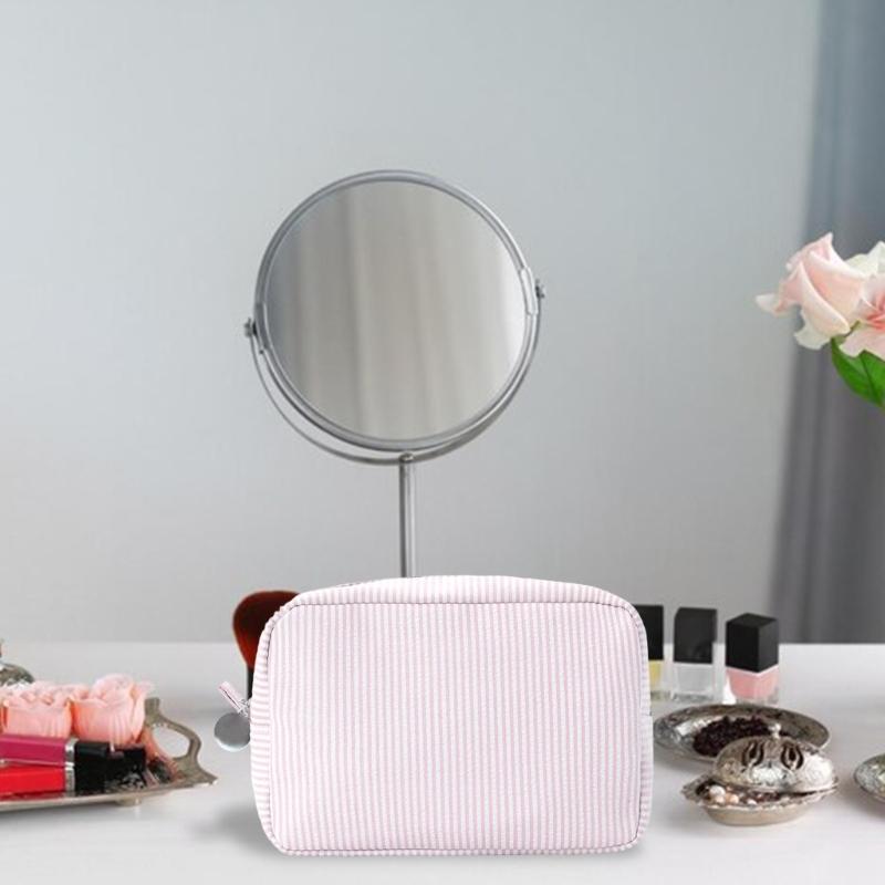 Toiletry Bag Stripe Makeup Bag Travel Cosmetic Bag Aesthetic Storage Bag Lovely Cosmetic Brush Case for Woman Girls