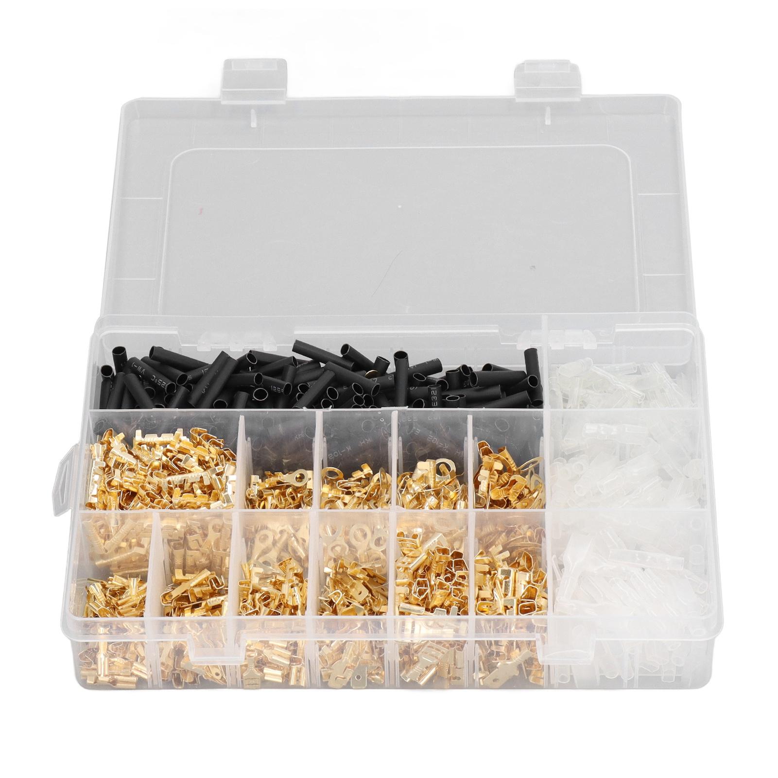 

1050Pcs Wire Terminal 2.8mm 4.8mm 6.3mm Male Female Ring Spade Connector Set Kit