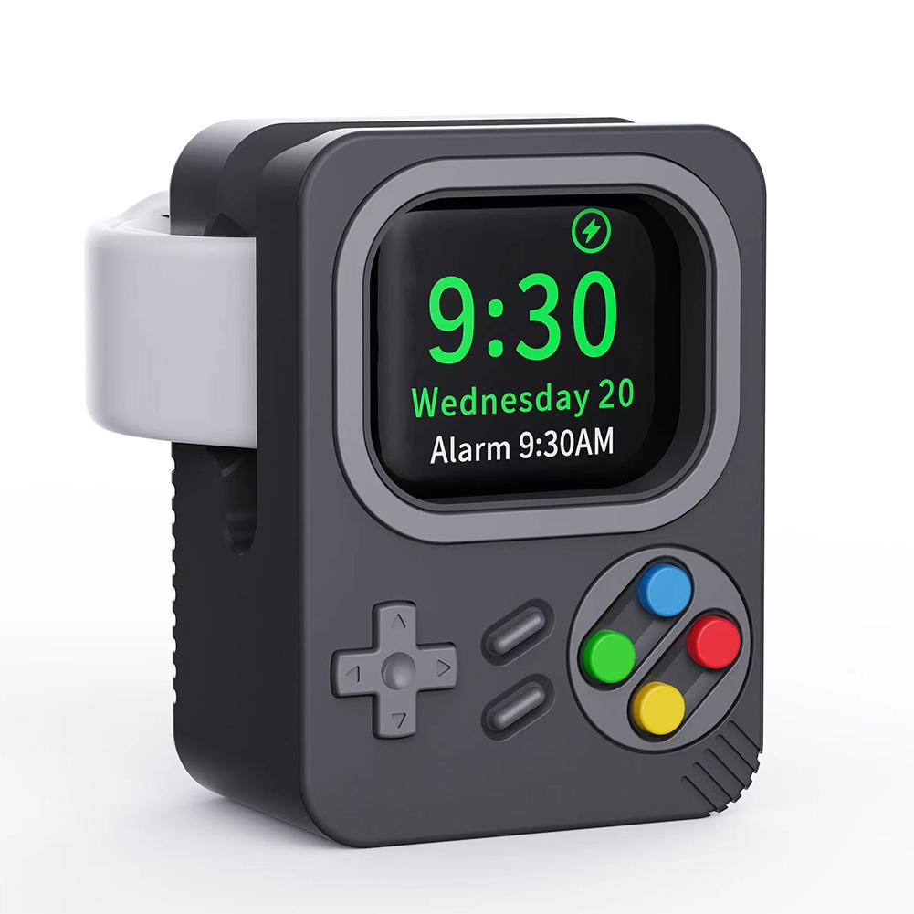 Silikonový nabíjecí stojan pro Apple Watch 7 6 5 4 IWatch 3 2 1 Držák nabíjecího doku Kreativní herní konzole Tvar Držák hodinek Základna