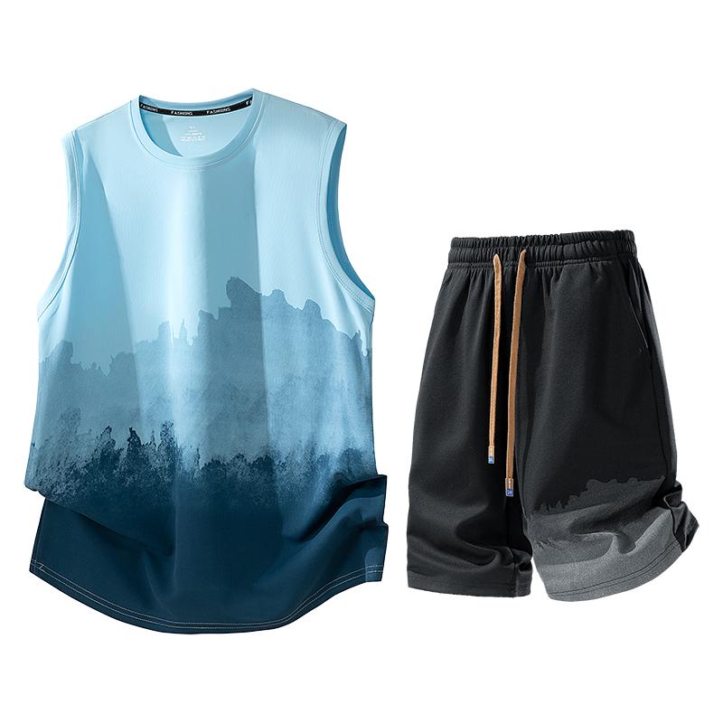 

Men s Summer Casual Running Speed Dry Ice Silk Sports Set Men s Two Piece Set XXXXXL