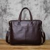 NZPJ Men's Genuine Leather Business Handbag Top Layer Cowhide Cross Section Office Computer Bag Shoulder Messenger Briefcase