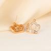 Seiko Full Diamond Crown Stud Earrings Raw European and American Style Earrings