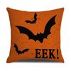 Linen Black Halloween Pillowcase Funny Skeleton Ghost Festival Party Cushion Sofa Pillow