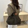 Chic Retro Leopard Print Shoulder Bag Stylish Fall 2024 Large Capacity Tote Handbag