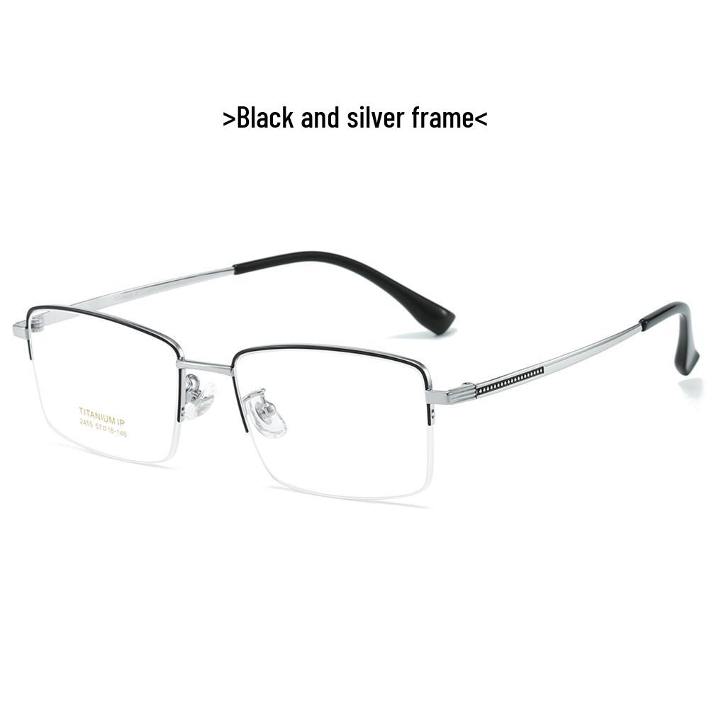 Summer Lightweight Titanium Half-Rim Business Glasses for Men and Women - Anti-Blue Light Myopia Protection