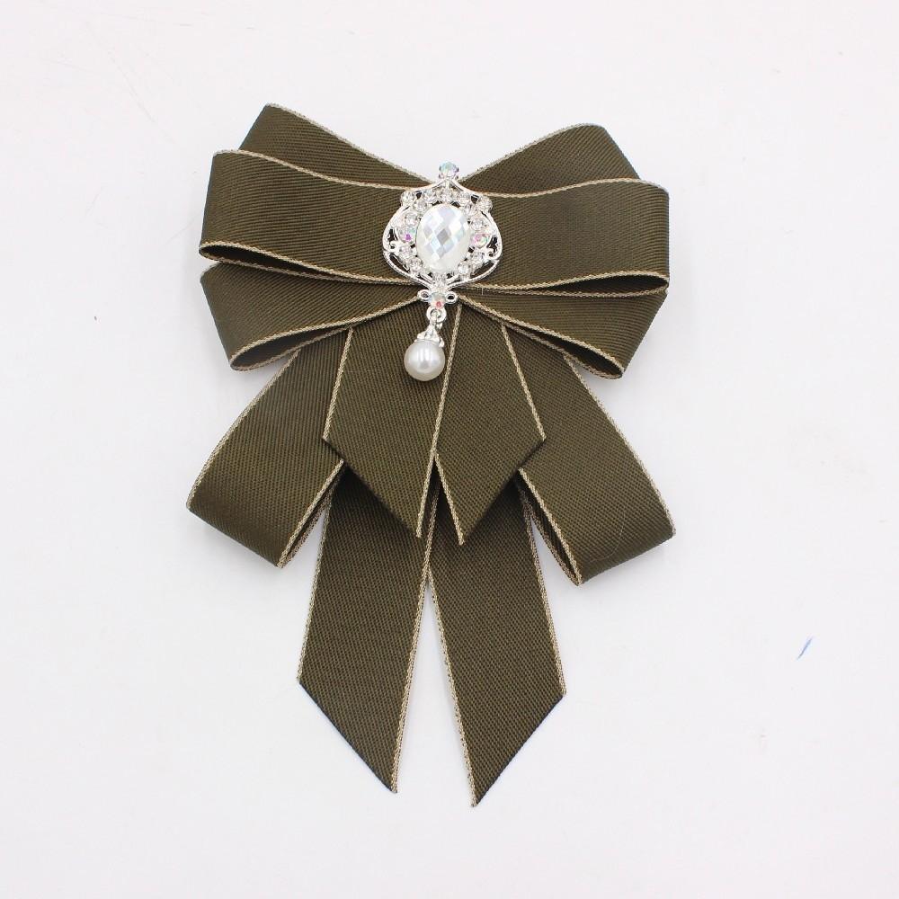 Crystal Bow Tie Rhinestone Ribbon Bow Brooch Fashion Neck Tie  For Men and Women