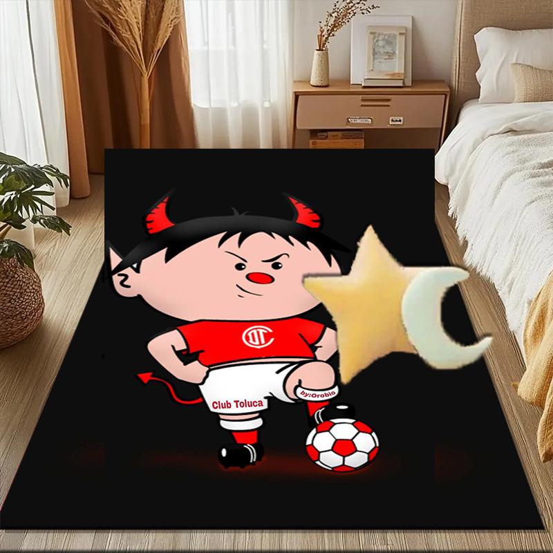 Soccer Player Printed Office Carpet Chair Cushion Entryway Rug, Rugs for Living Room, Bedroom Christmas gifts