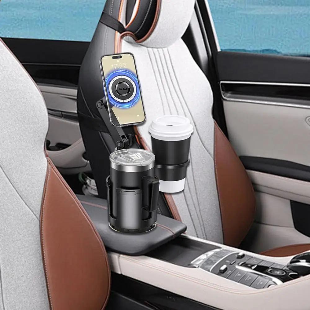 360 Degree Rotation Magnetic Cell Phone Stand Car Cup Holder Expander with Phone Mount Drink Cup Holder Adapter Phone Stand Tool