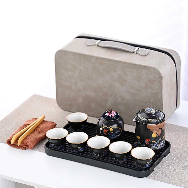 Auspicious Chinese Ceramic Tea Set Gift Box