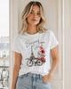 Mode Bonjour Paris Text Aufdruck Kurzarm Aufdruck Unisex T-Shirt Freizeitkleidung Rundhalsausschnitt T-Shirt Musterkleidung Oberteil