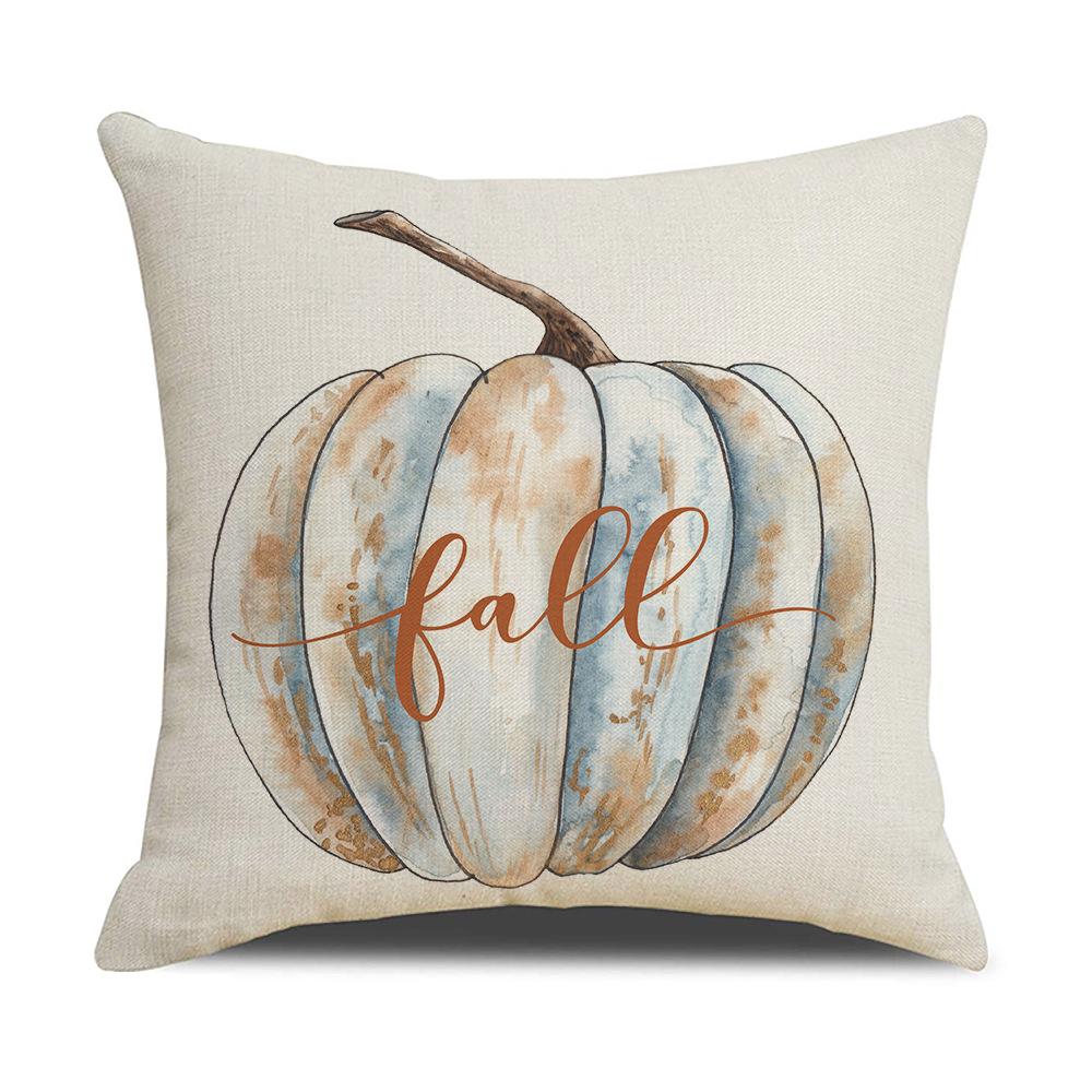 New Pumpkin Maple Leaf Autumn Thanksgiving Pillow Ins Nordic Linen Cushion Cushion Cover Home Products