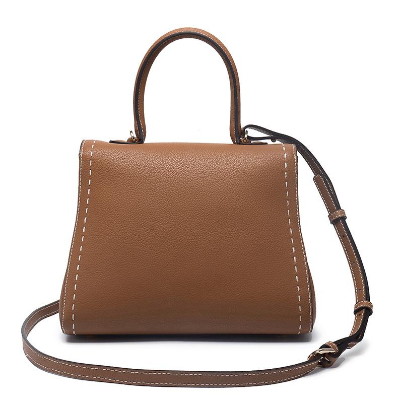 Leather cowhide Belgian new leather horseshoe buckle messenger bag portable messenger women's bag
