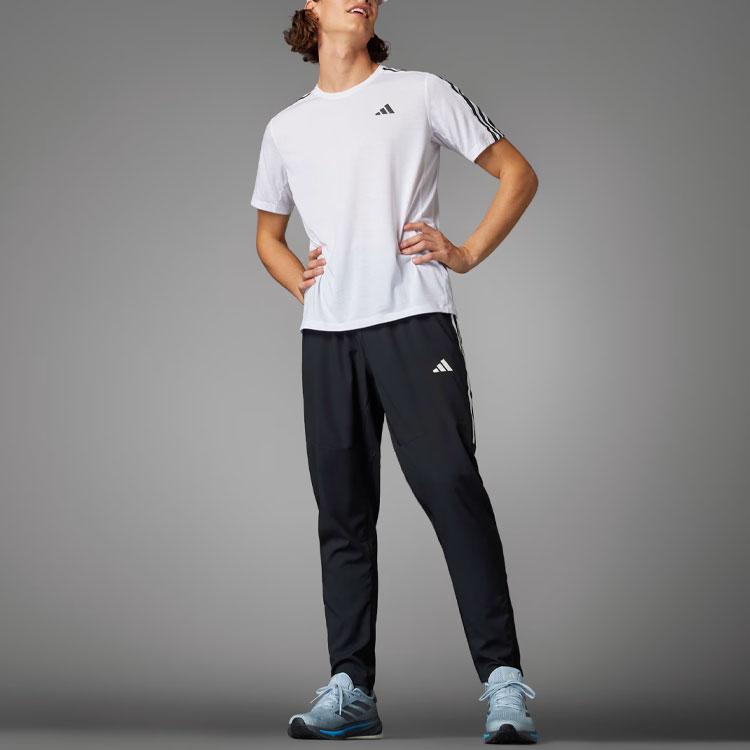 Adidas Own The Run 3-Stripes Joggers Retro Sport Color Block Tapered Knit Pants Men Joggers Black IK4982