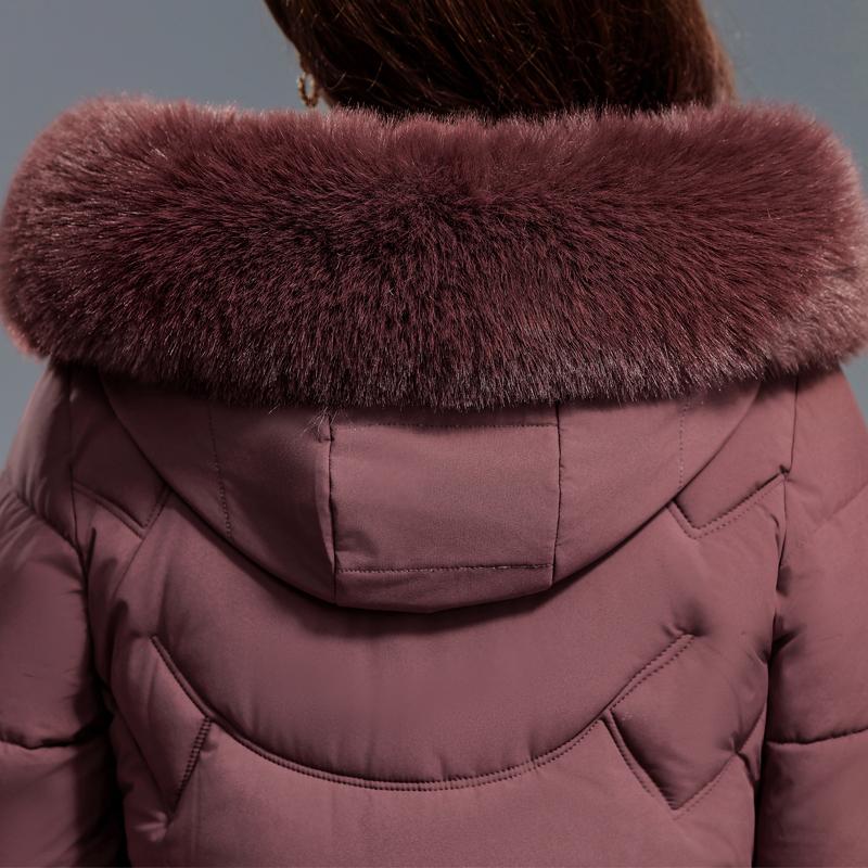 Middelaldrende Kvinners Kåper Vinter Lange Parkaser Hette Fuskepelskrage Tykke Varme Hverdagslige Kvinnejakker