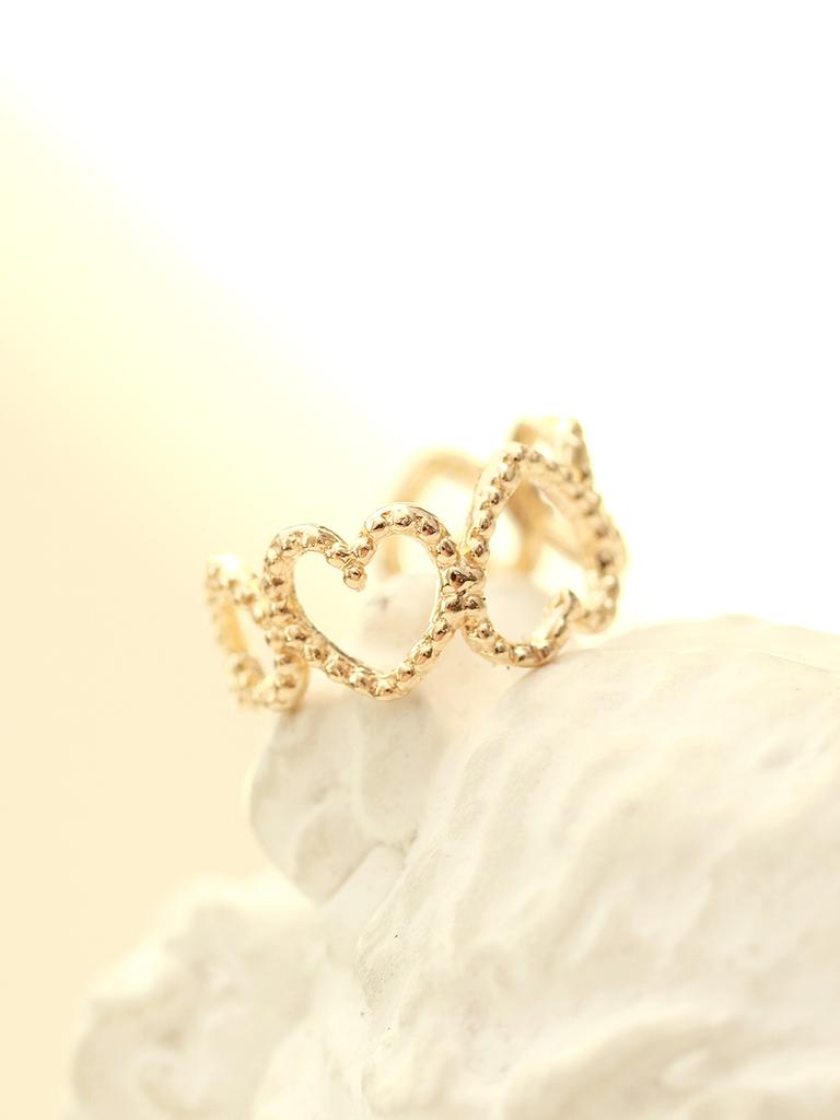 Minimalpiercing 14K Bubble Heart Ear Cuff Clip-On