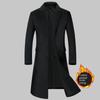 Men's Autumn/Winter Long Woolen Coat - Thickened Trench Windbreaker for Youth, Plus Size Available.