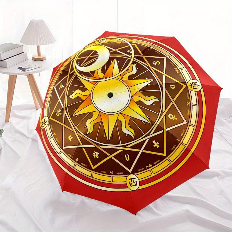 1pc Sacred Geometry Symbol Umbrella with Plastic Handle,Suitable for All Seasons Home Travel Outdoor UmbrellaM1064