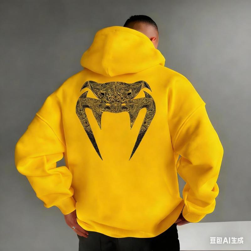 Men Hoodie Fitness Training Sweatshirt Loose Fit Comfortable Sportswear for Daily Boxing Fighting Gym